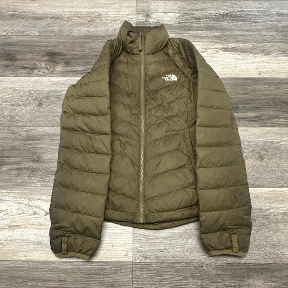 The North Face Flare Down RTO Army Green Womens XS Quilted Puffer Jacket 550 - Picture 1 of 9
